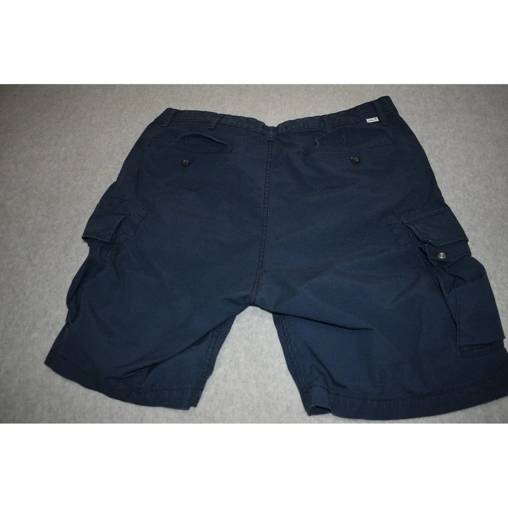 Levi's Strauss & Co Cargo Shorts Mens 36 Blue Ripstop Cotton Multi Pocket **